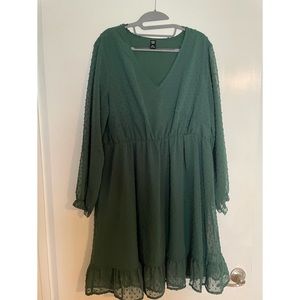 SHEIN Plus Swiss Dot V-Neck Dress